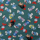 Jersey Digitaldruck - die Schlümpfe - petrol