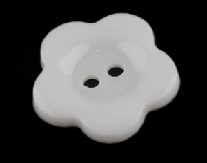 Knopf blumenförmig Größe 36" - weiß