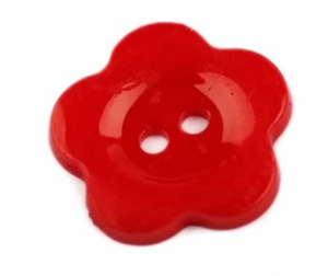 Knopf blumenförmig Größe 36" - rot