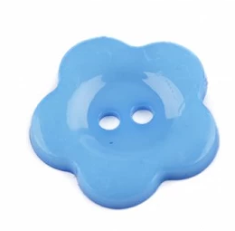 Knopf blumenförmig Größe 36" - blau