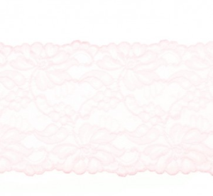Elastische Spitze extrabreit ca. 14,5 cm - Blumenranken - helles rosa