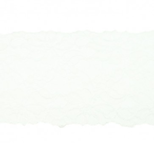 Elastische Spitze extrabreit ca. 14,5 cm - Blumenranken - wollweiß