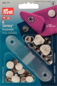 Prym 6 NF-Druckknopf Jersey glatte Kappe MS 12 mm - weiß