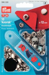 Prym 10 NF-Druckknopf Anorak MS 12 mm - silberfarben