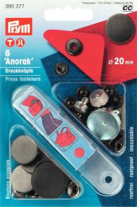 Prym 6 NF-Druckknopf Anorak flach MS 20 mm - anthrazit