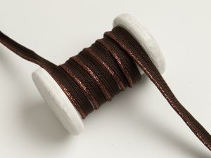 Paspelband Biese mit Glitzer 10mm - dunkles braun