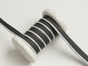 Paspelband Biese mit Glitzer 10mm - dunkles grau