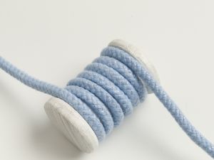 Baumwoll Kordel / Hoodie-Band mit Glitzer Ø 10 mm - helles blau
