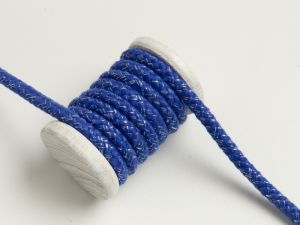 Baumwoll Kordel / Hoodie-Band mit Glitzer Ø 10 mm - dunkles blau