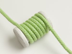 Baumwoll Kordel / Hoodie-Band mit Glitzer Ø 10 mm - helles grün