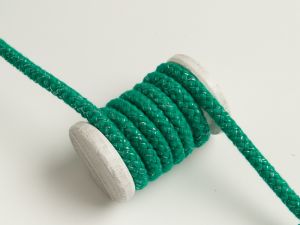 Baumwoll Kordel / Hoodie-Band mit Glitzer Ø 10 mm - dunkles grün