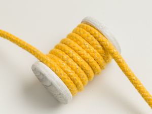 Baumwoll Kordel / Hoodie-Band mit Lurex Ø 10 mm - gelb