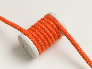 Baumwoll Kordel / Hoodie-Band mit Glitzer Ø 10 mm - orange
