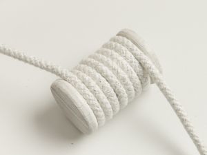 Baumwoll Kordel / Hoodie-Band mit Glitzer Ø 10 mm - wollweiß