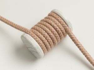 Baumwoll Kordel / Hoodie-Band mit Glitzer Ø 10 mm - sand