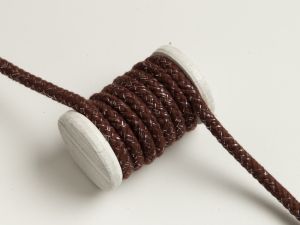 Baumwoll Kordel / Hoodie-Band mit Glitzer Ø 10 mm - dunkles braun