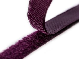 Klettband zum Aufnähen Flauschband & Hakenband ca. 20 mm -aubergine