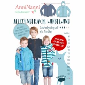 Papierschnittmuster Blaubeerstern AnniNanni Allroundjacke WIRBELWIND - Kinder