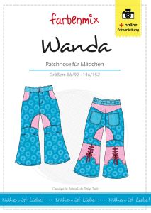 Papierschnittmuster Farbenmix Patchhose WANDA - Mädchen