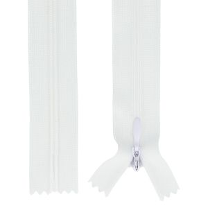 Reißverschluss nahtverdeckt nicht teilbar ca. 50 cm - weiß