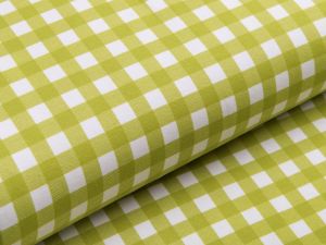 Jersey Avalana - Vichy-Karo 1 x 1 cm - weiß/olivgrün