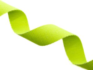 Nahaufnahme von Gurtband mit Glitzerfäden 30 mm - uni - neongrün