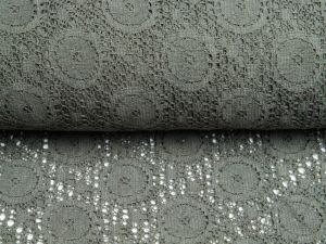 Hochwertige Spitze - Kreis-Muster - uni olive