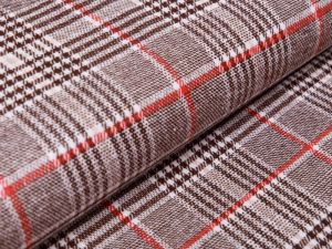 Wollstoff - Karos - beige