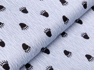 Webware Baumwolle Patchwork - Bärentatzen - helles blau