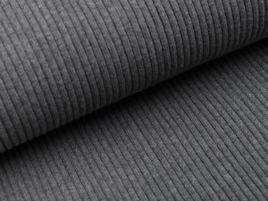Grobes Ripp-Strick Bündchen im Schlauch - meliert dunkles grau