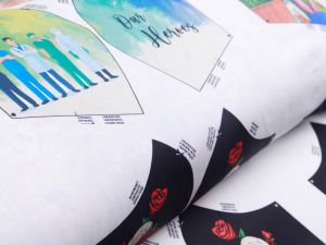 Webware Baumwolle Digitaldruck PANEL ca. 60 x 145 cm für Behelfsmasken - 12 verschiedene Motive - weiß