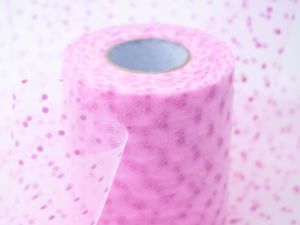 Tüllband ca. 95mm breit - Punkte - rosa