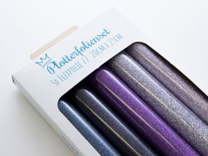 Glitzer Flexfolie PU-Plotterfolienset - 5 Rollen 20 cm x 25 cm