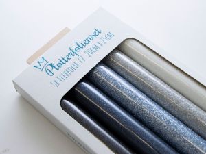 Glitzer Flexfolie PU-Plotterfolienset - 5 Rollen 20 cm x 25 cm