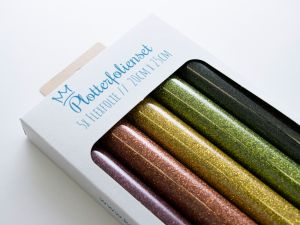 Glitzer Flexfolie PU-Plotterfolienset - 5 Rollen 20 cm x 25 cm