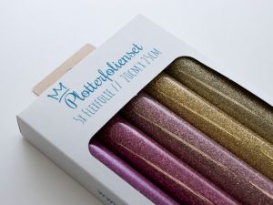 Glitzer Flexfolie PU-Plotterfolienset - 5 Rollen 20 cm x 25 cm