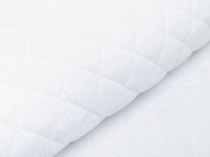 Musselin Double Gauze Rautenstepper - uni weiß