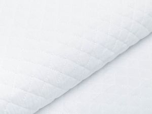 Musselin Double Gauze Rautenstepper - kleine Rauten - uni weiß