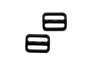 Nahaufnahme von Leiterschnalle aus Kunststoff 25mm - schwarz