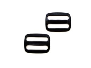 Nahaufnahme von Leiterschnalle aus Kunststoff 25mm - schwarz