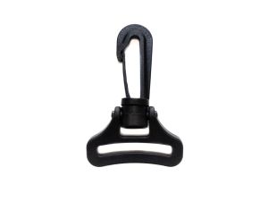 Nahaufnahme von Karabiner aus Kunststoff 38mm x 70mm 1 Stück - schwarz