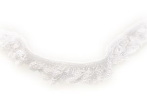 Elastisches Gummiband mit Baumwollspitzenborde 19 mm - Lochmuster - weiß