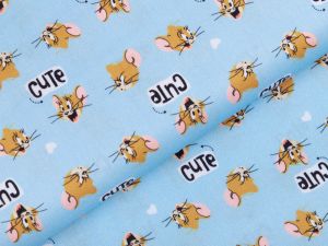 Webware Baumwolle Swafing - Tom and Jerry - hellblau