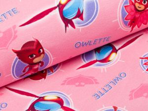 angerauter Sweat French Terry Swafing -Entertainment One PJ Masks - Owlette - rosa