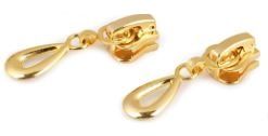 Zipper/Schieber 5 mm - 2 Stk - goldfarben