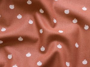 Webware Baumwolle Popeline - Äpfel - terrakotta