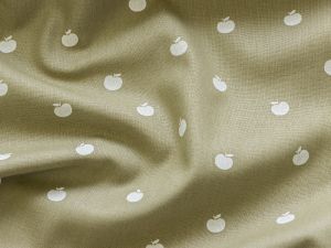 Webware Baumwolle Popeline - Äpfel - khaki