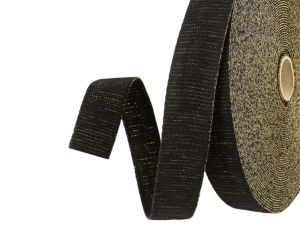 Gurtband mit Glitzerfäden 30 mm - uni dunkles braun