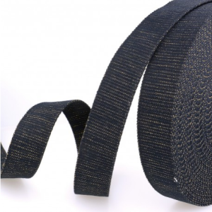 Gurtband mit Glitzerfäden 30 mm - uni dunkles denimblau