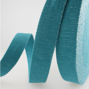 Gurtband mit Glitzerfäden 30 mm - uni petrol